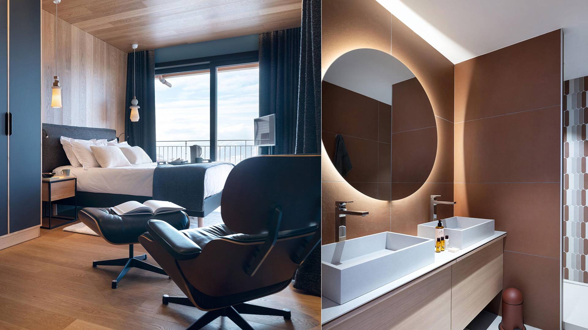 double bedroom with en suite bathroom and double lavabo
